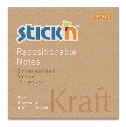 C  76x76 100 62/2  Kraft Notes HOPAX 21639