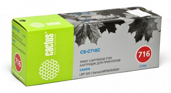 Картридж Cactus CS-C716C 716 C голубой 1500стр для Canon i-Sensys MF8030 MF8030cn MF8050 LBP 5050