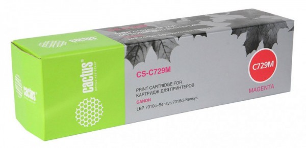 Картридж CACTUS CS-C729M 729M пурпурный 1000стр для Canon i-SENSYS LBP-7010C LBP-7018C