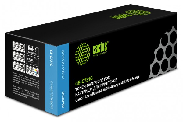 Картридж CACTUS CS-C731C 731C голубой 1800стр для Canon LB i-Sensys MF8230 MF8280