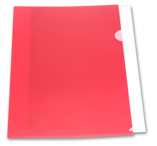 Папка-уголок А4 непрозрачный пластик 0.18мм красный Бюрократ E310N