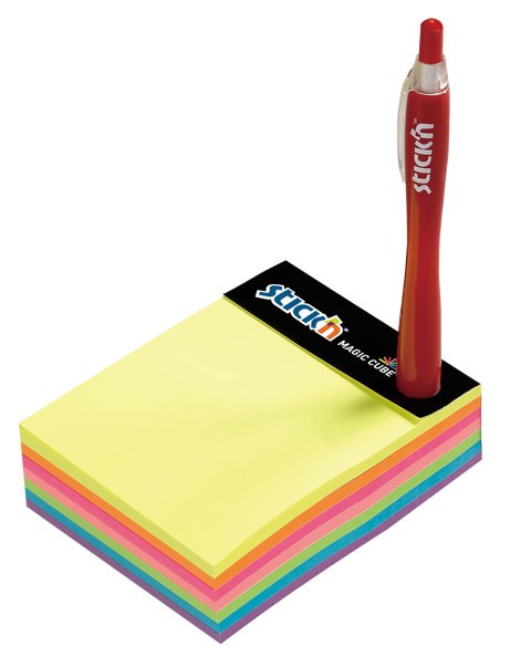 Самоклеящийся неоновый блок STICK'N с отверстием для ручки 101*76, 280 л 7 цветов HOPAX 21255