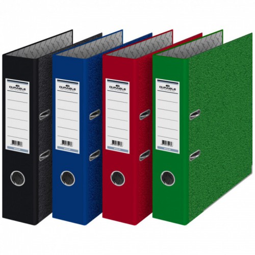 Папка-регистратор А4 70мм картон цветной мрамор зеленый Durable 3410-32