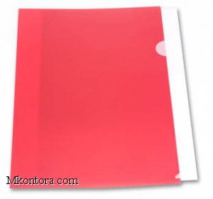 Папка-уголок А4 непрозрачный пластик 0.18мм красный Бюрократ E310N